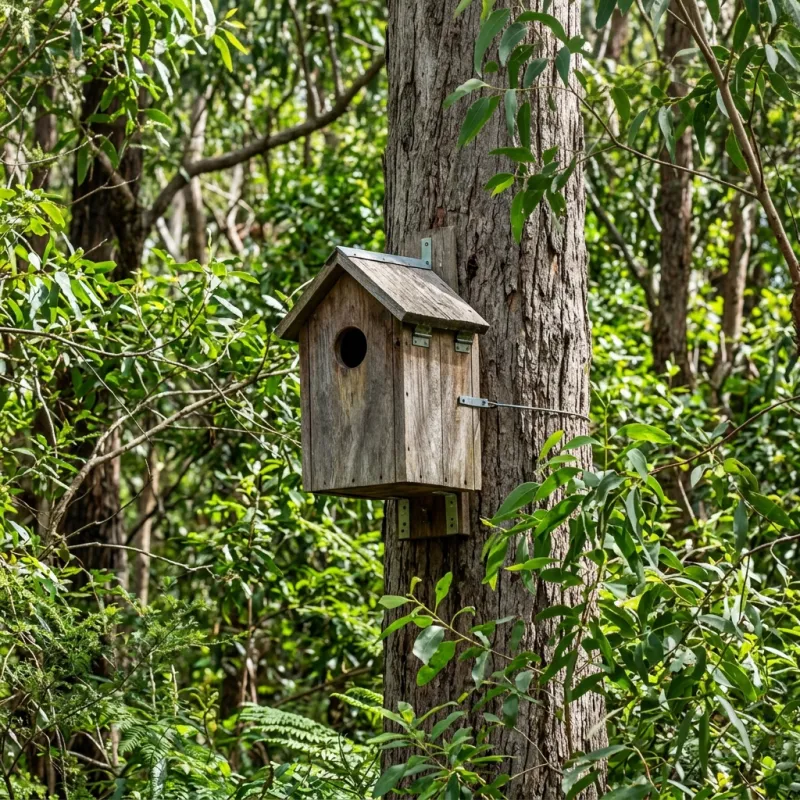 Animal nesting box installed as a humane alternative to a Menzies Creek roof cavity